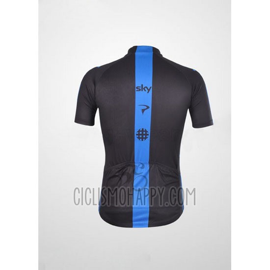 Sky Cycling Jersey Bib Short 2012 Short Sleeve Black and Blue